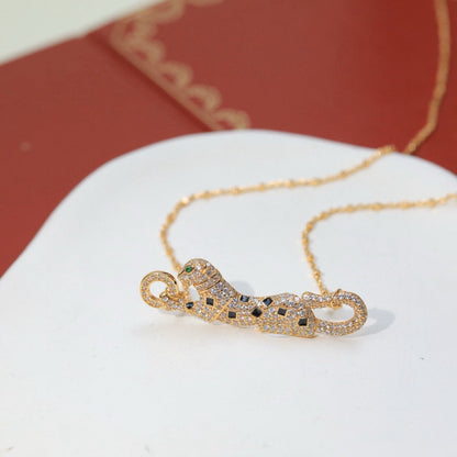 [LORA] PANTHERE PAVED DIAMOND NECKLACE