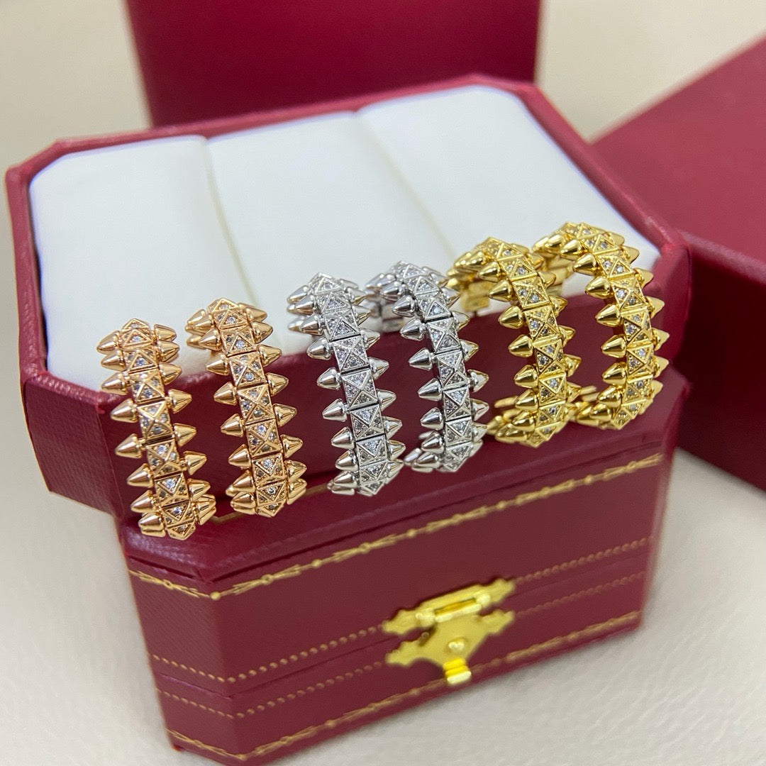 [LORA] CLASH 6.4MM FULL DIAMOND SMALL EARRINGS