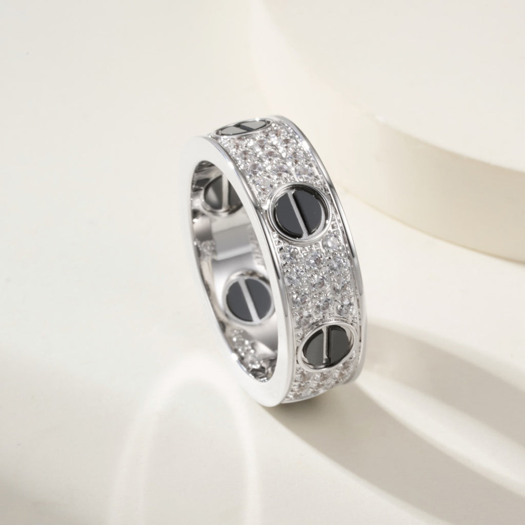 [LORA] LOVE RING 5.5MM DIAMONDS PAVED CERAMIC