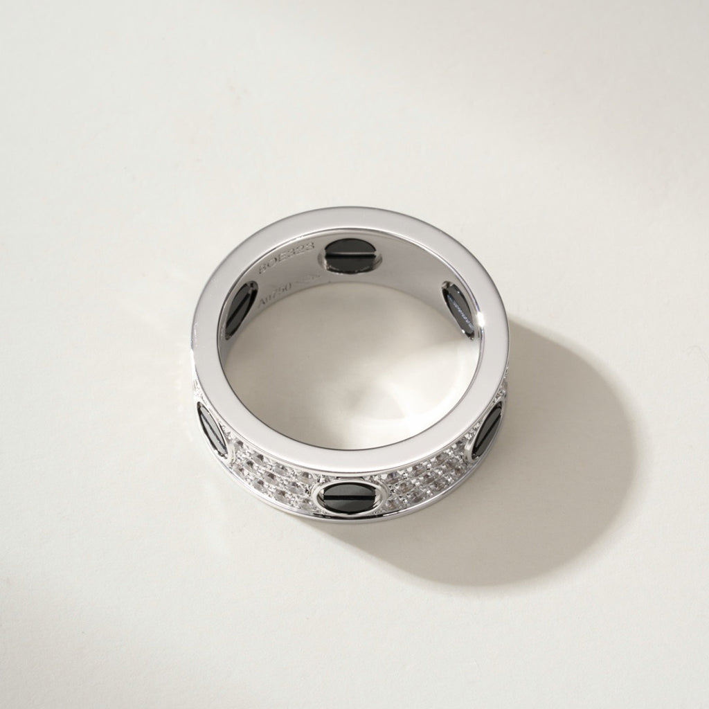 [LORA] LOVE RING 5.5MM DIAMONDS PAVED CERAMIC