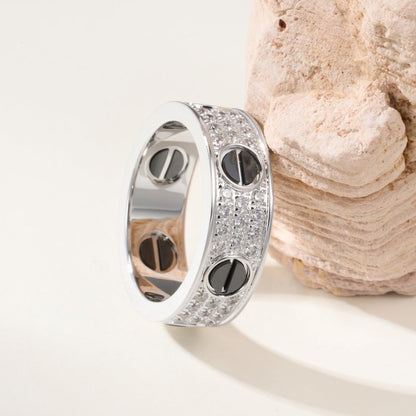 [LORA] LOVE RING 5.5MM DIAMONDS PAVED CERAMIC