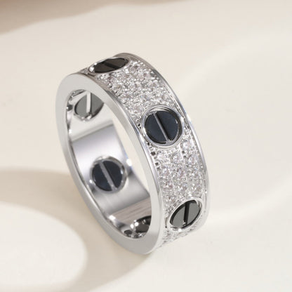 [LORA] LOVE RING 5.5MM DIAMONDS PAVED CERAMIC