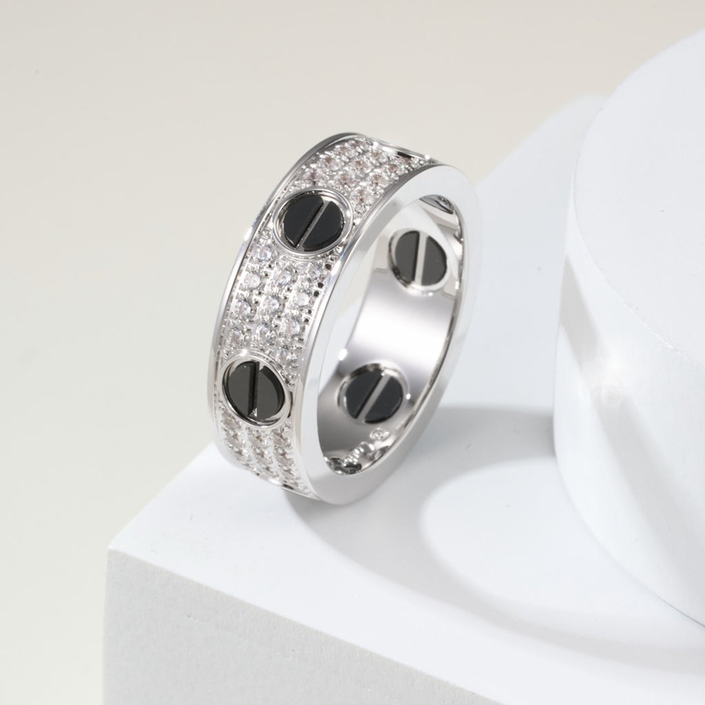 [LORA] LOVE RING 5.5MM DIAMONDS PAVED CERAMIC