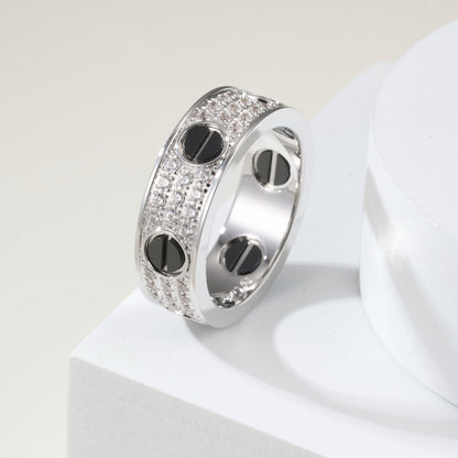 [LORA] LOVE RING 5.5MM DIAMONDS PAVED CERAMIC