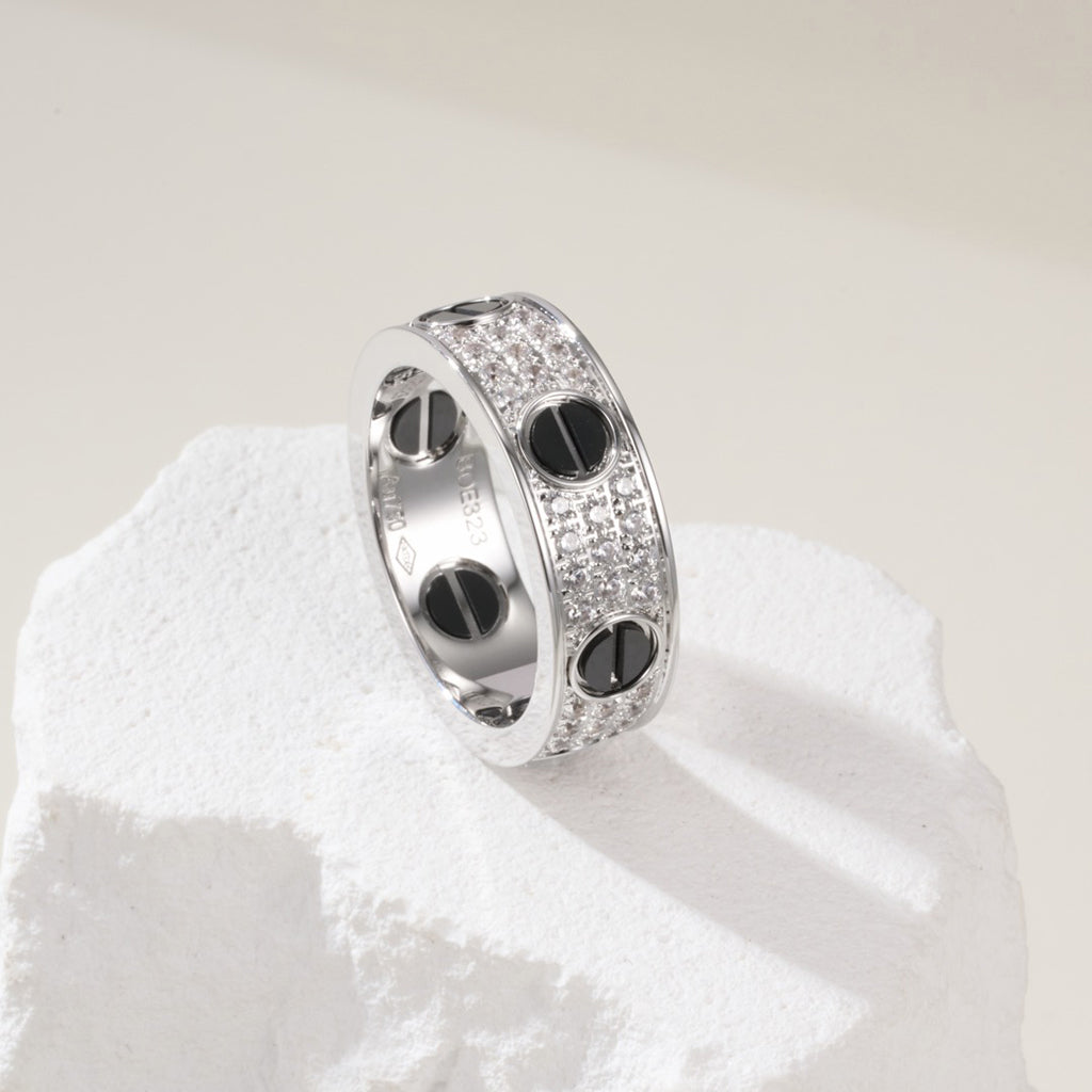 [LORA] LOVE RING 5.5MM DIAMONDS PAVED CERAMIC