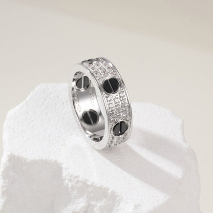 [LORA] LOVE RING 5.5MM DIAMONDS PAVED CERAMIC