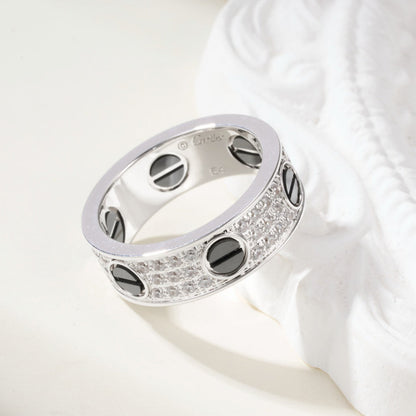 [LORA] LOVE RING 5.5MM DIAMONDS PAVED CERAMIC