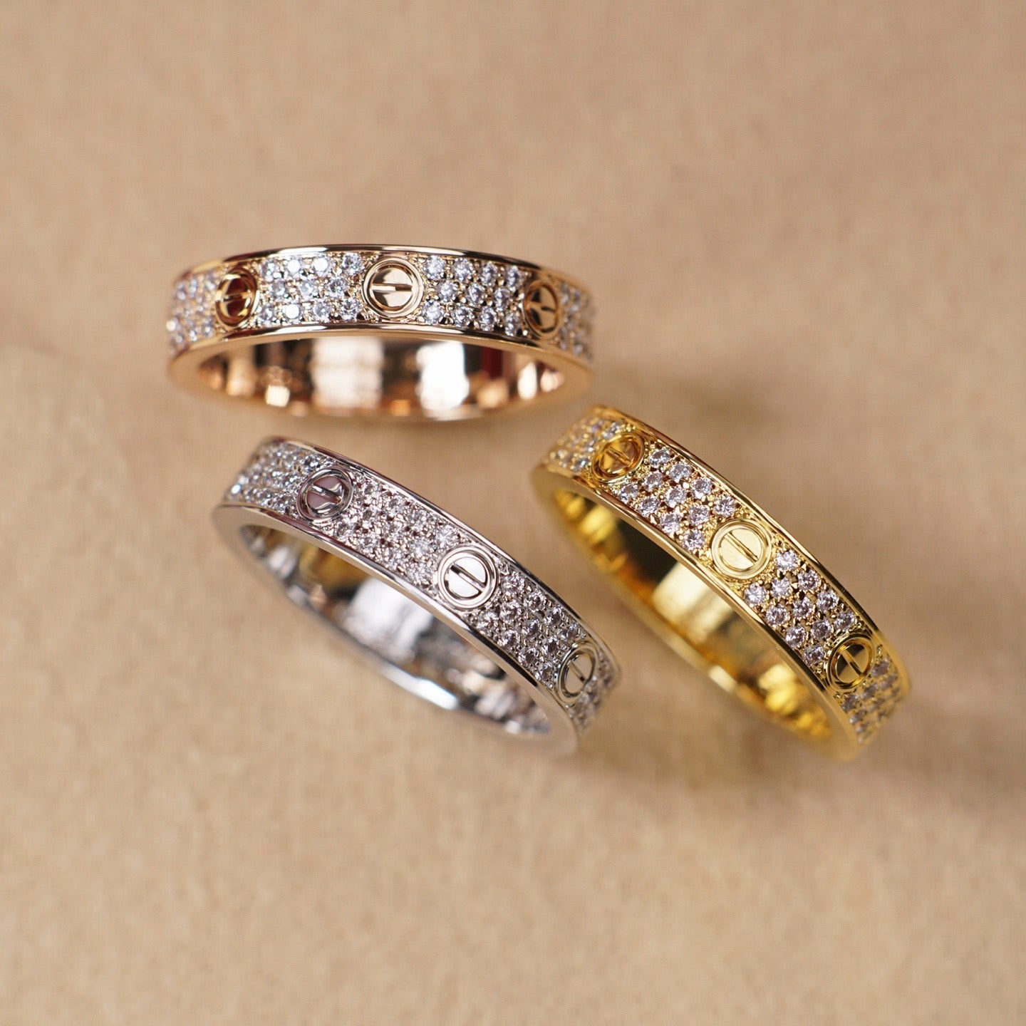 [LORA] LOVE RING 4.0MM DIAMOND PAVED
