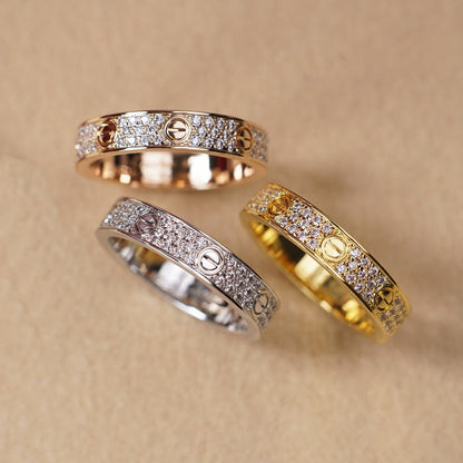 [LORA] LOVE RING 4.0MM DIAMOND PAVED