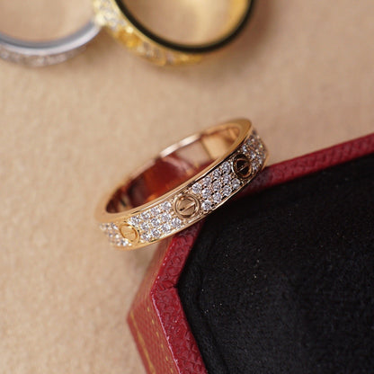 [LORA] LOVE RING 4.0MM DIAMOND PAVED