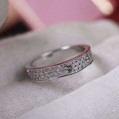 [LORA] LOVE RING 4.0MM DIAMOND PAVED