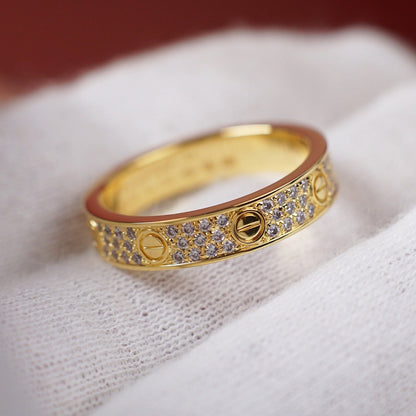 [LORA] LOVE RING 4.0MM DIAMOND PAVED