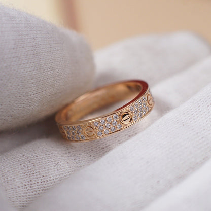 [LORA] LOVE RING 4.0MM DIAMOND PAVED