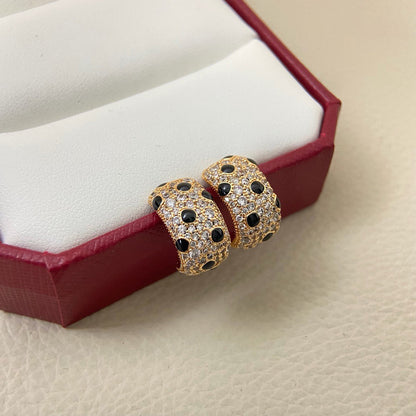 [LORA] PANTHERE MINI FULL DIAMOND EARRINGS