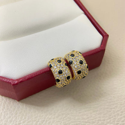 [LORA] PANTHERE MINI FULL DIAMOND EARRINGS