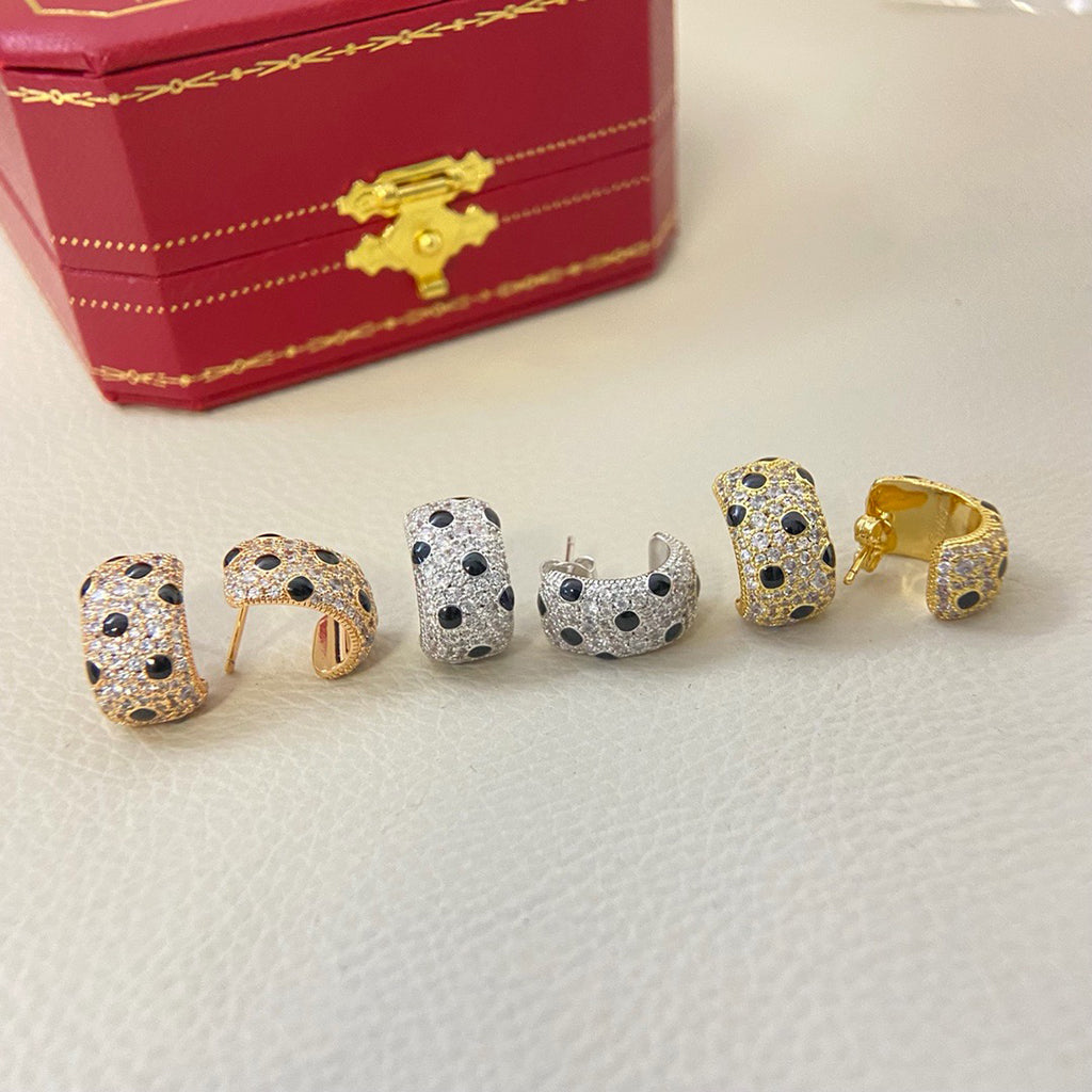 [LORA] PANTHERE MINI FULL DIAMOND EARRINGS