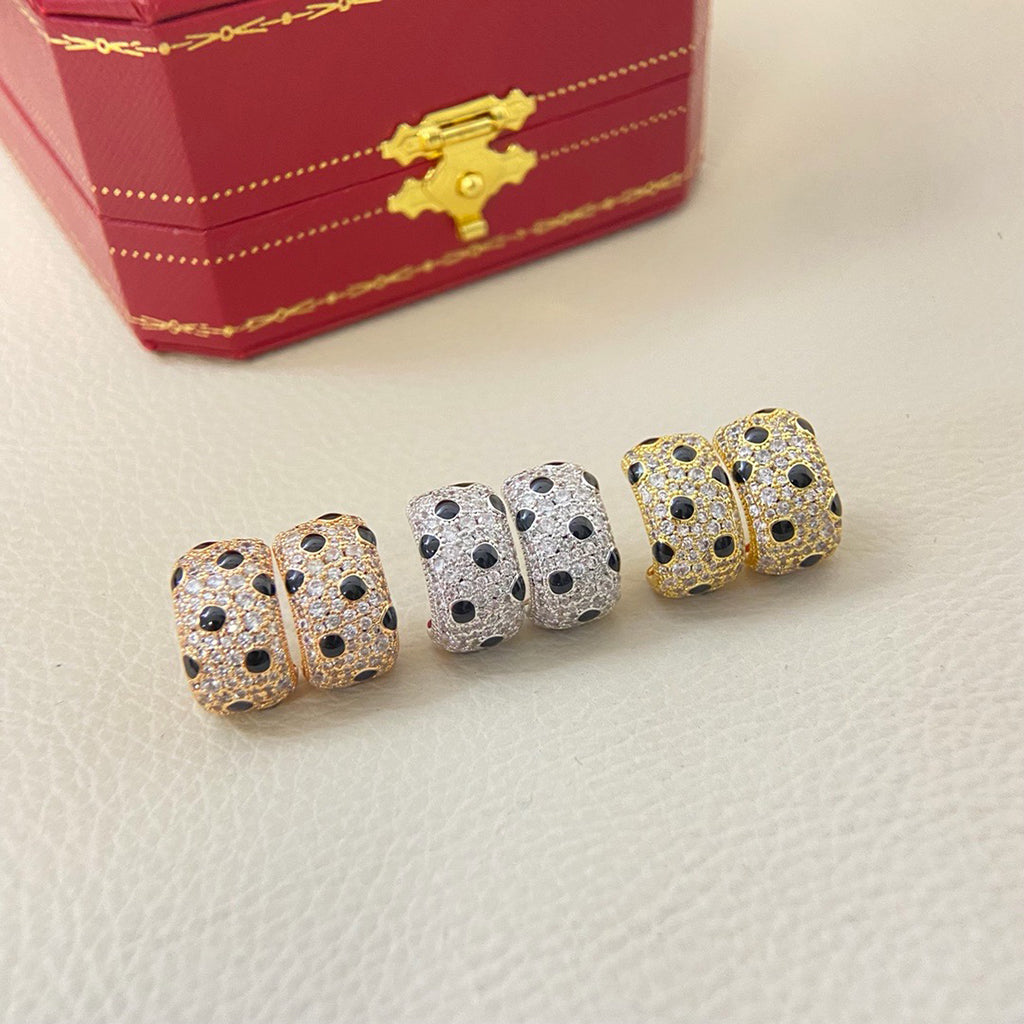 [LORA] PANTHERE MINI FULL DIAMOND EARRINGS