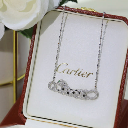 [LORA] PANTHERE PAVED DIAMOND NECKLACE