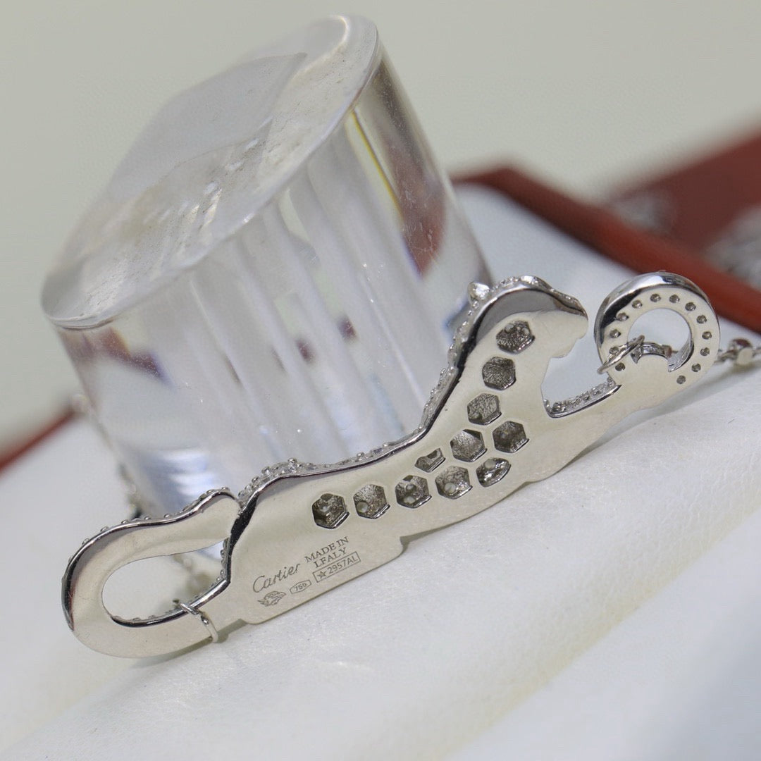 [LORA] PANTHERE PAVED DIAMOND NECKLACE