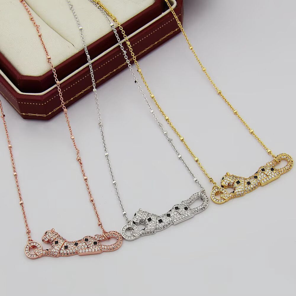 [LORA] PANTHERE PAVED DIAMOND NECKLACE