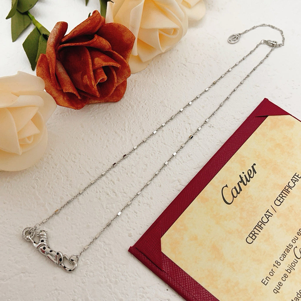 [LORA] PANTHERE FULL DIAMOND NECKLACE