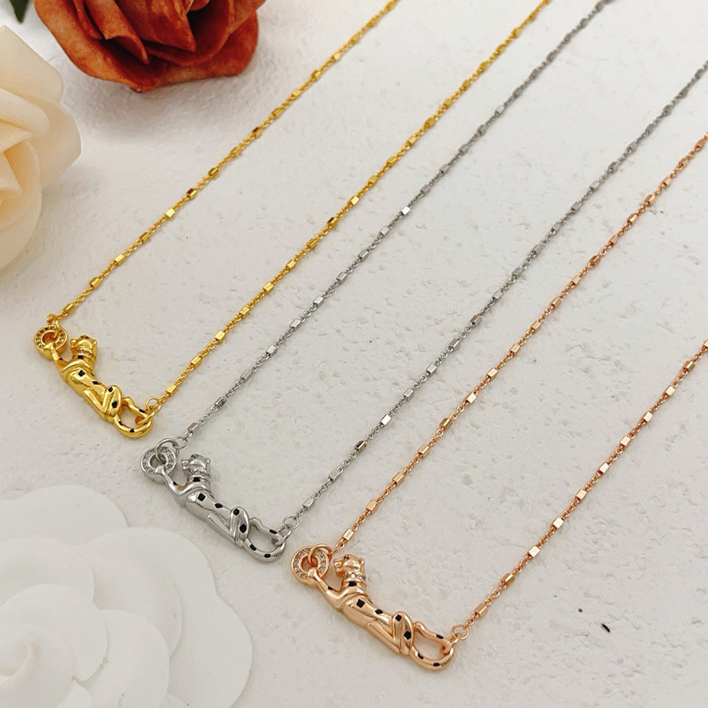 [LORA] PANTHERE FULL DIAMOND NECKLACE