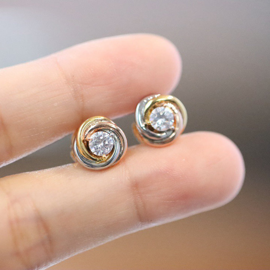[LORA] TRINITY STUD DIAMOND EARRINGS