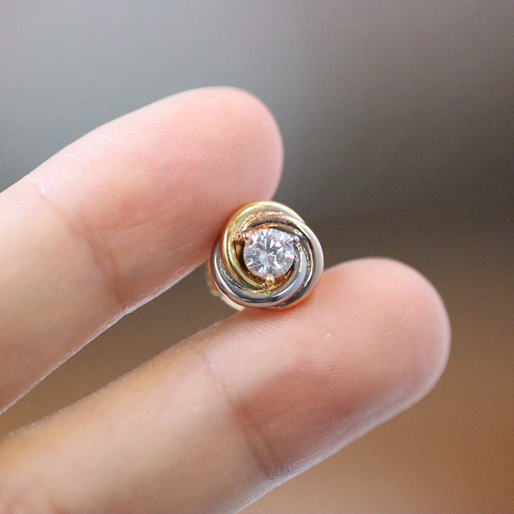 [LORA] TRINITY STUD DIAMOND EARRINGS