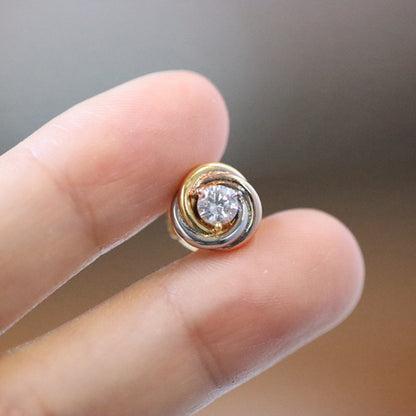 [LORA] TRINITY STUD DIAMOND EARRINGS