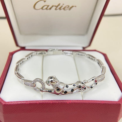 [LORA] PANTHERE HALF DIAMOND ON CHAIN BRACELET