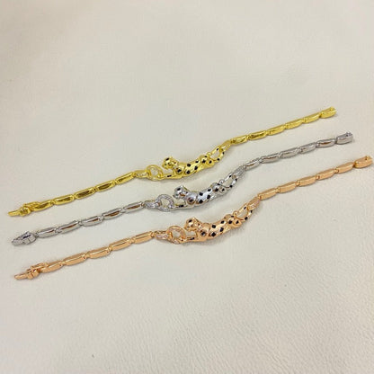 [LORA] PANTHERE HALF DIAMOND ON CHAIN BRACELET
