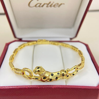 [LORA] PANTHERE HALF DIAMOND ON CHAIN BRACELET