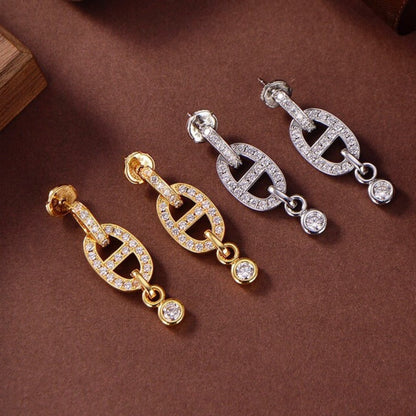 [LORA]HM CHAINE DIAMOND EARRINGS