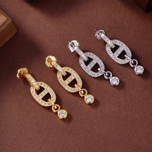 [LORA]HM CHAINE DIAMOND EARRINGS
