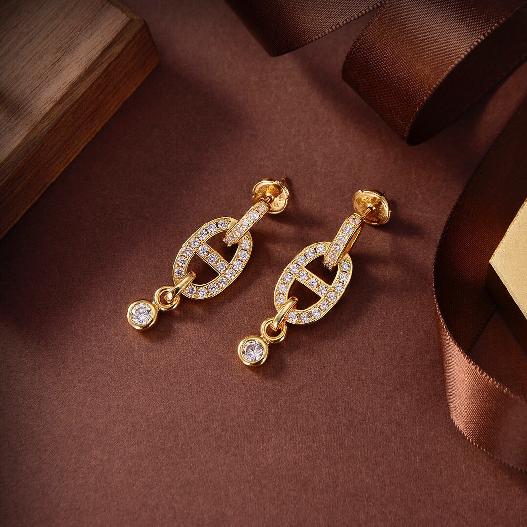 [LORA]HM CHAINE DIAMOND EARRINGS