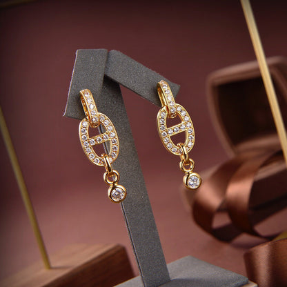 [LORA]HM CHAINE DIAMOND EARRINGS