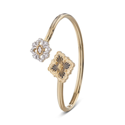 [Lora JEWELRY] OPERA TULLE  GOLD BRACELET WITH ENAMEL BACKGROUND