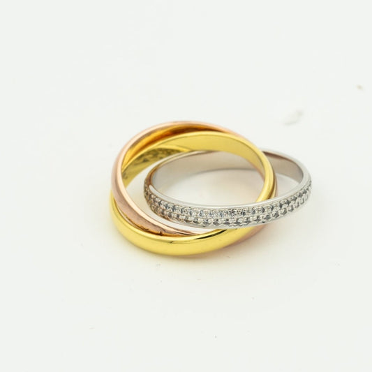 [LORA]TRINITY RING GOLD PINK GOLD SILVER DIAMONDS