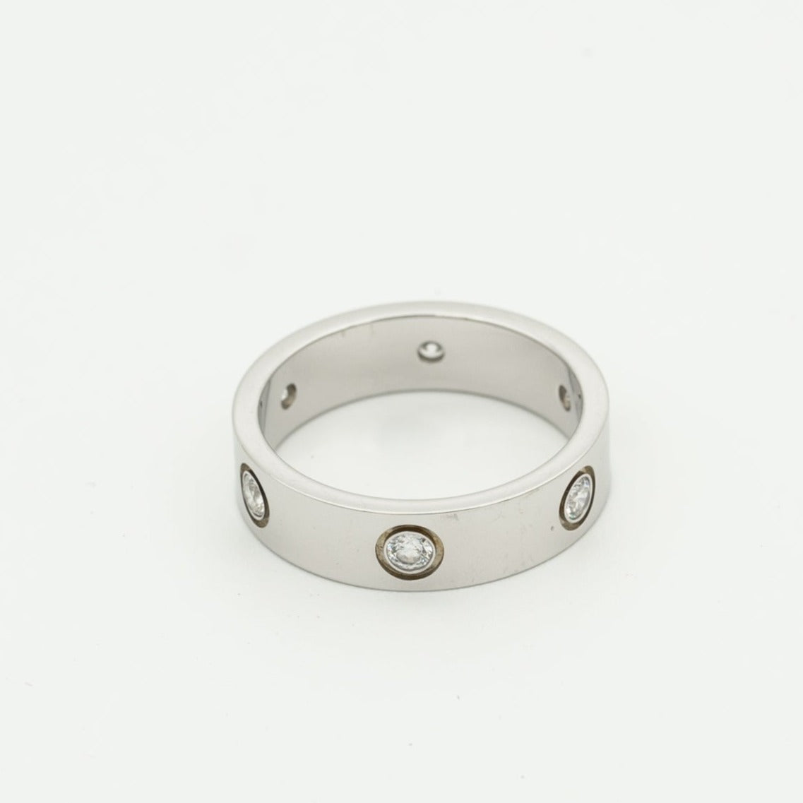 [LORA]LOVE RING 5.5MM 6 DIAMONDS SILVER