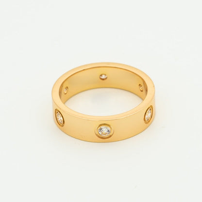 [LORA]LOVE RING 5.5MM 6 DIAMONDS PINK GOLD