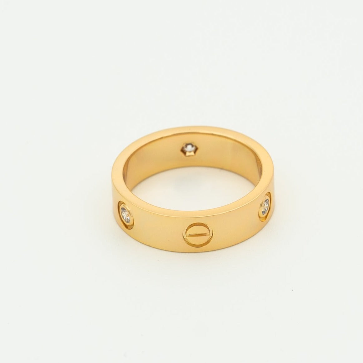 [LORA]LOVE RING 5.5MM 3 DIAMONDS PINK GOLD
