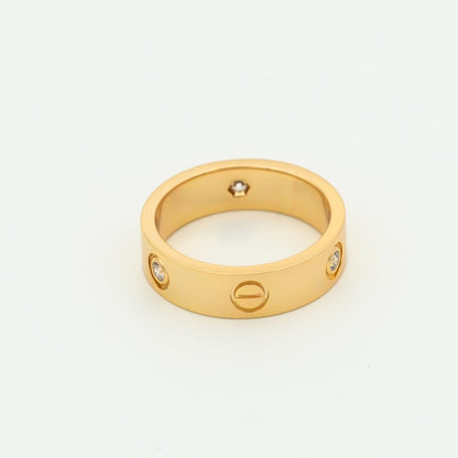 [LORA]LOVE RING 5.5MM 3 DIAMONDS PINK GOLD