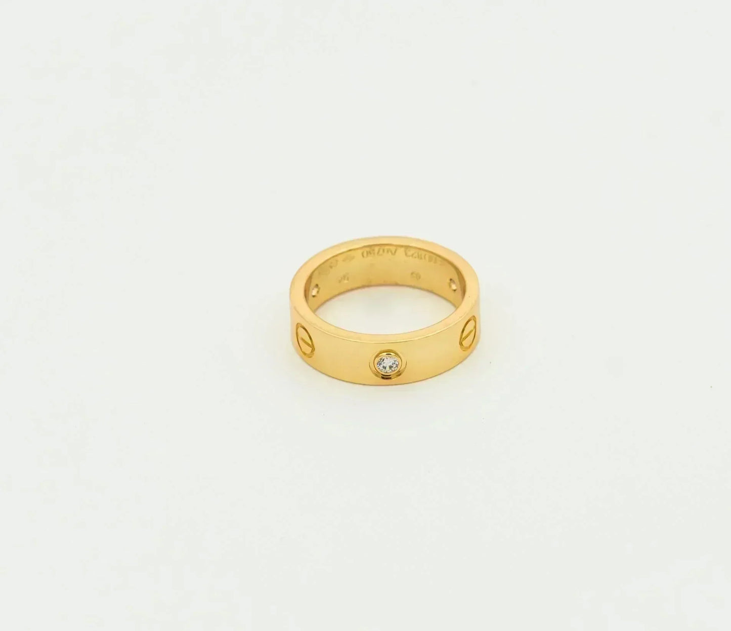 [LORA]LOVE RING 5.5MM 3 DIAMONDS GOLD