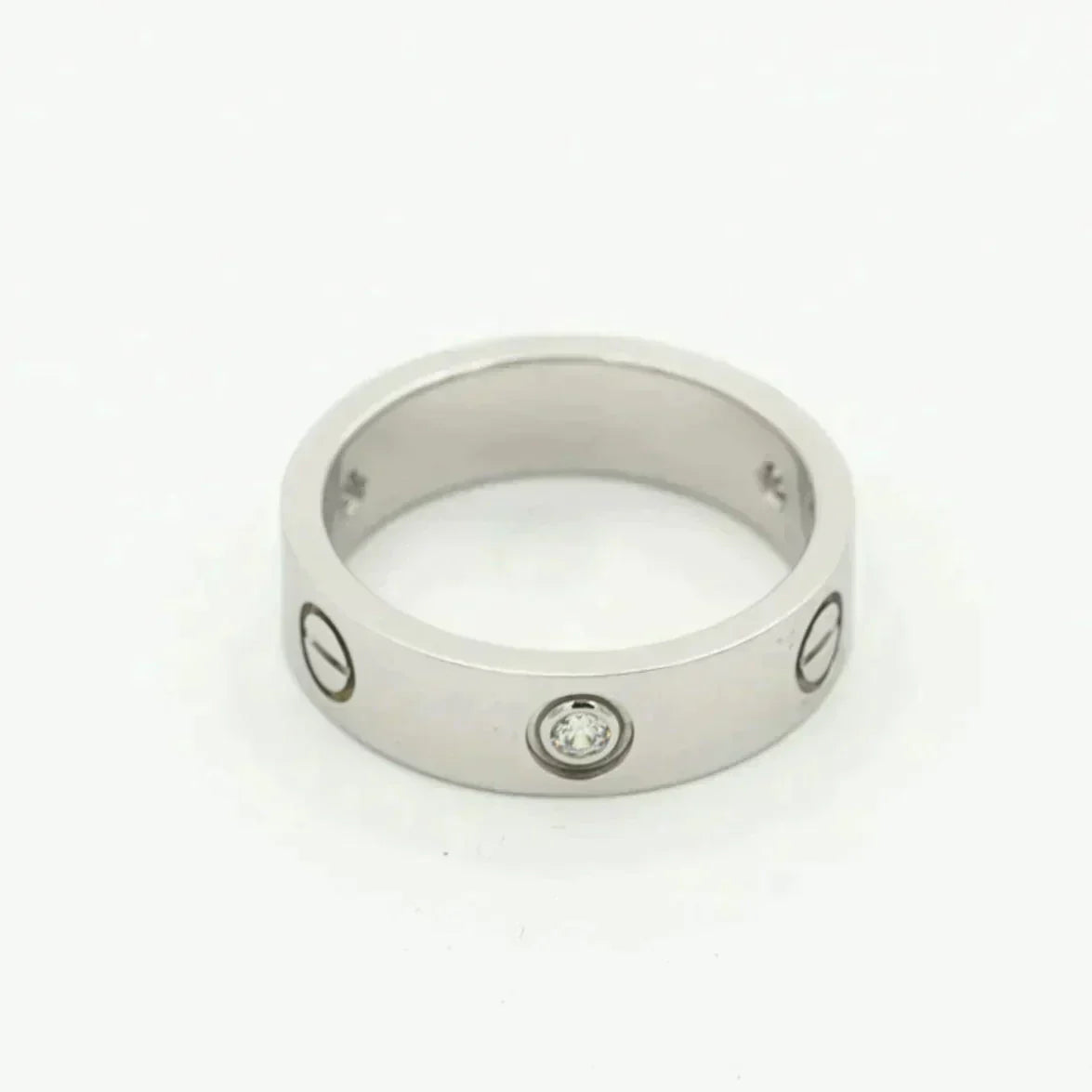 [LORA]LOVE RING 5.5MM 3 DIAMONDS SILVER