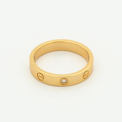 [LORA]LOVE RING 4MM 1 DIAMOND PINK GOLD