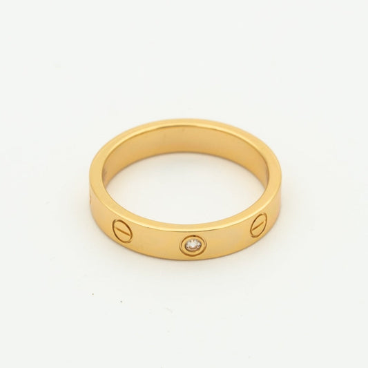 [LORA]LOVE RING 4MM 1 DIAMOND PINK GOLD