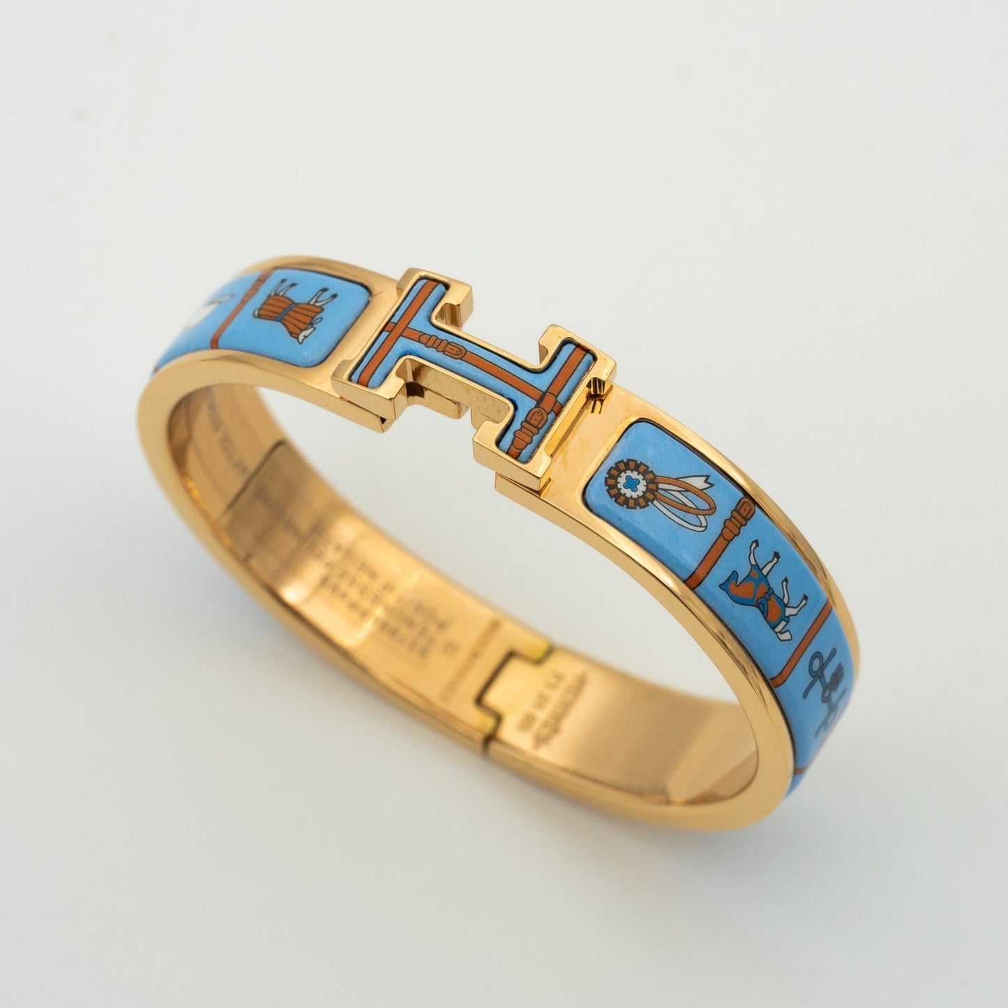[LORA]H PINK GOLD BRACELET BLUE CERAMIC