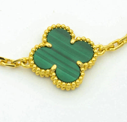 [Lora] CLOVER 5 MOTIF MALACHITE BRACELET COLLECTION
