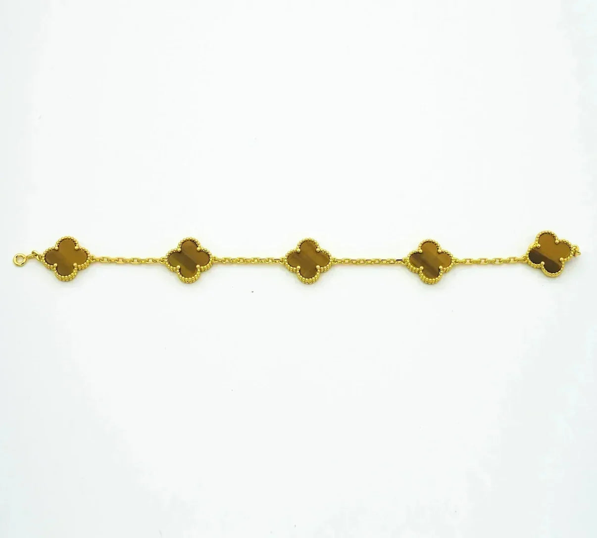 [Lora] CLOVER 5 MOTIFS TIGER EYE BRACELET COLLECTION