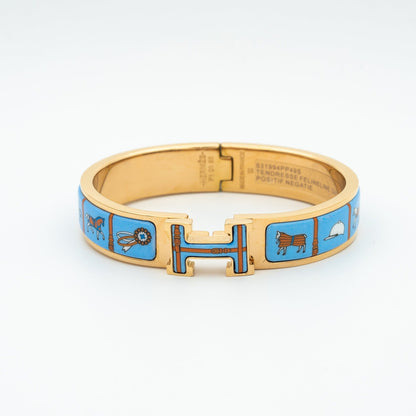 [LORA]H PINK GOLD BRACELET BLUE CERAMIC
